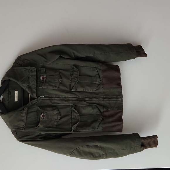 Urban Life Cropped Jacket Olive Green size S - Picture 1 of 5
